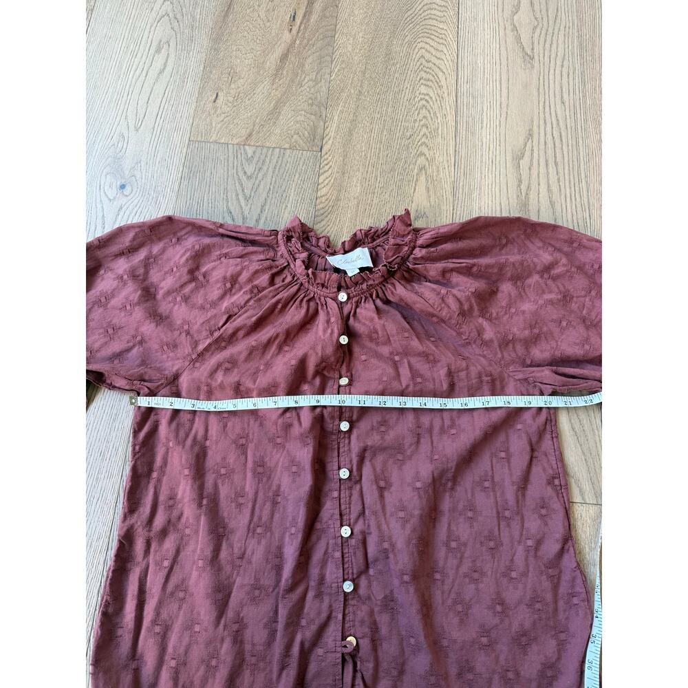 Cleobella Rust Eyelet Ruffle Collar Button-Front Blouse M - Picture 9 of 12